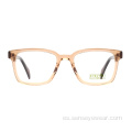 Mujeres personalizadas Custom Square Bevel Eco Acetate Marco óptico